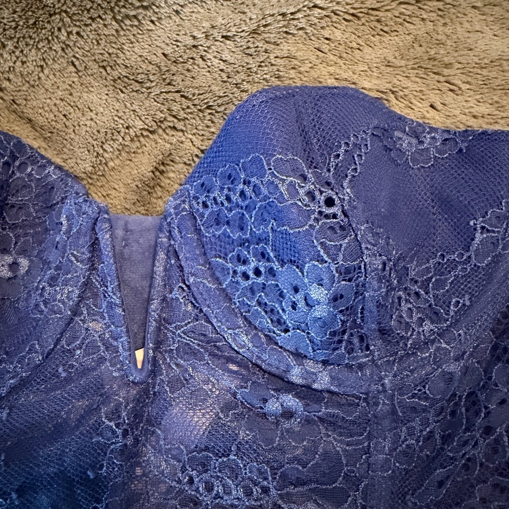 Victoria Secret Dream Angles Elegant Blue Lace Bustier Bra 30A - Picture 2 of 7